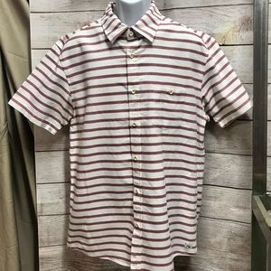 Quicksilver red white gold short sleeved button up